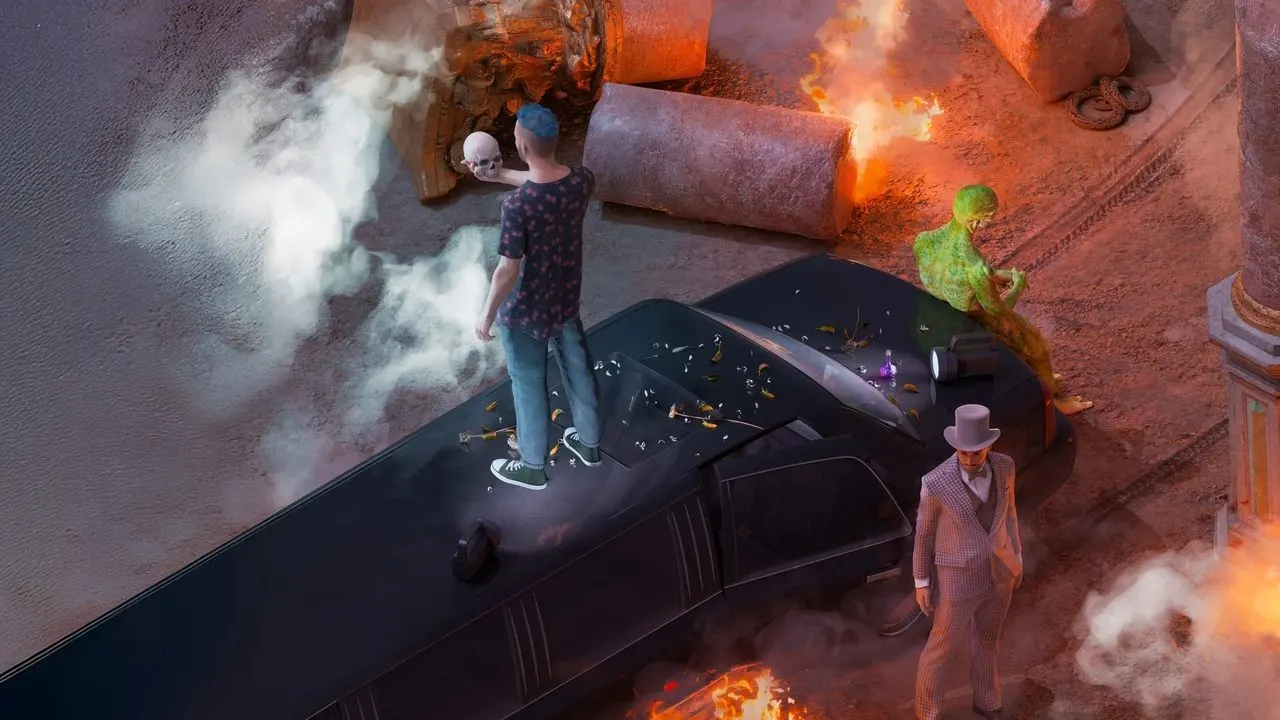 Cena de Grand Theft Hamlet (2024)
