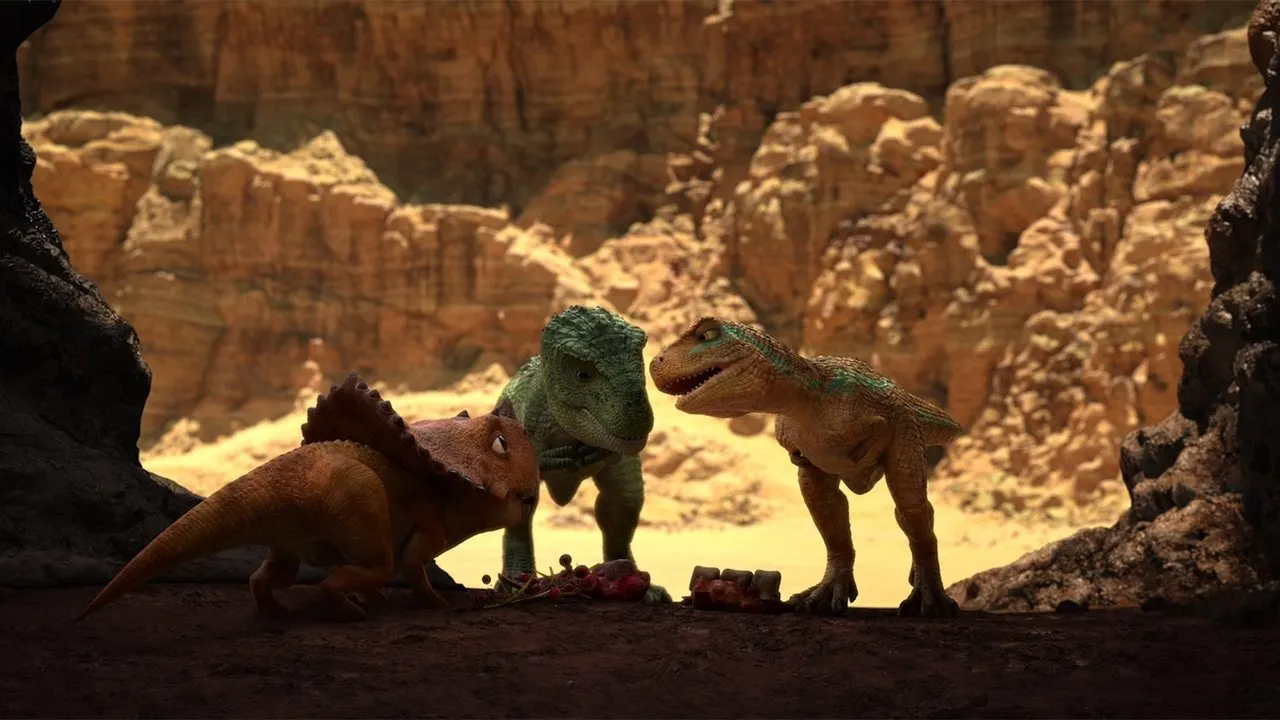 Cena de Dino King: Viagem à Montanha do Fogo (2019)